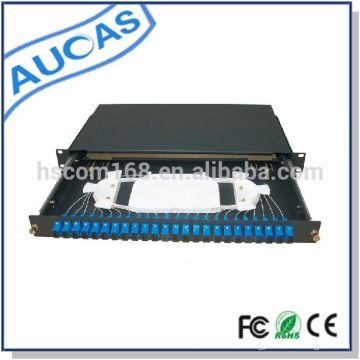 Aucas 24 puertos de fibra óptica patch panel 1U montaje en rack